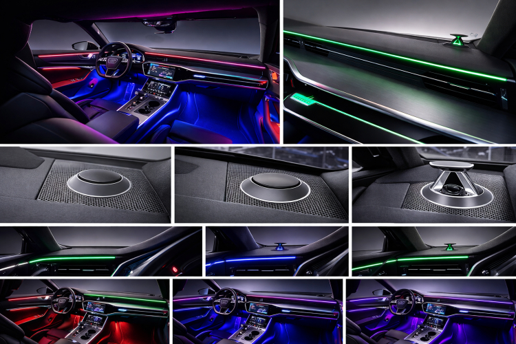 Audi A6/A7 C8 Ambientebeleuchtung nachrüsten inkl. Quattro-Schriftzug, Türleisten und Hochtöner